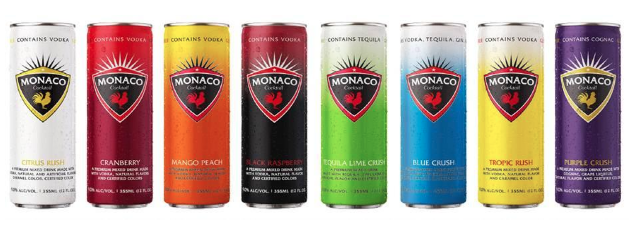MONACO COCKTAILS in Premium Ready to Drink Varieties